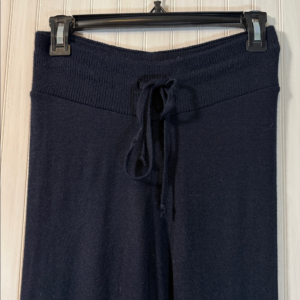 MERSEA NAVY KNIT WIDE LEG PANTS SMALL